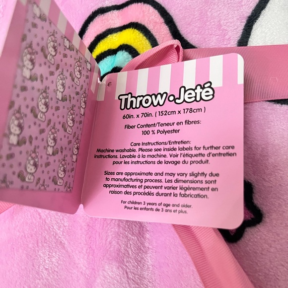Hello Kitty Throw Blanket Rainbow Stars Ice Cream 🌈🍦60 x 70 NWT Brand New - Picture 7 of 7